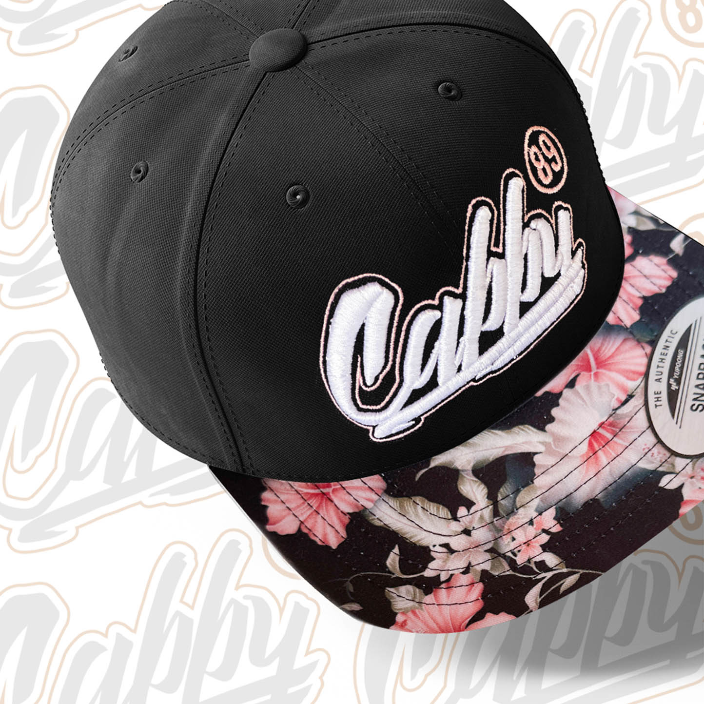 CAB89 Floral Basecap Snapback mit Cabby 3D Stick CAB89 Floral Basecap Snapback mit Cabby 3D Stick